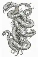 Snake going through portals from the game portal tattoo design idea