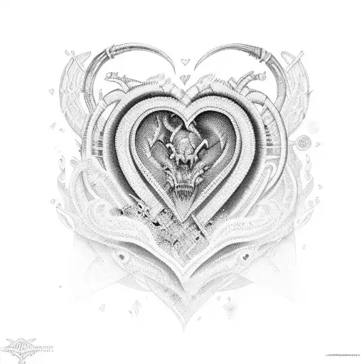 Ridihima infinity heart beat aryan tattoo design idea