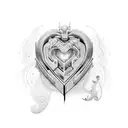 Ridihima infinity heart beat aryan tattoo design idea