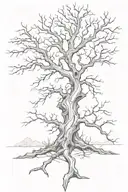 Crooked dead tree tattoo design idea