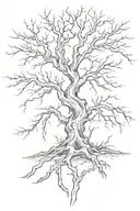 Crooked dead tree tattoo design idea