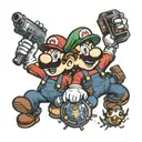 mario bros drunk tattoo design idea