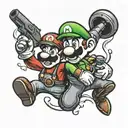 mario bros drunk tattoo design idea
