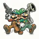mario bros drunk tattoo design idea