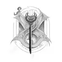 sword with Dragon wrapped around tattoo design idea