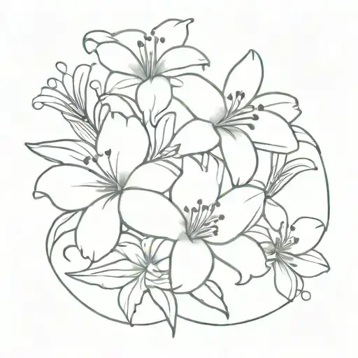 Lilly and Daisy flower tattoo design idea