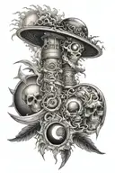 earthquake, tornado and solar eclipse  tattoo design idea