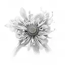 spinal cord and flowers  tattoo design idea