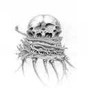 spinal cord and creepers  tattoo design idea