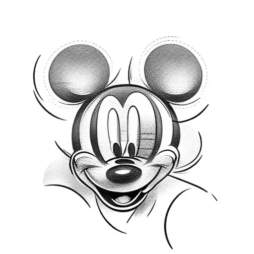 mickey mouse head  tattoo design idea