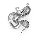 snake with dagger  tattoo design idea