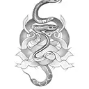 snake with dagger  tattoo design idea