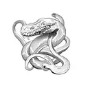 snake with dagger  tattoo design idea