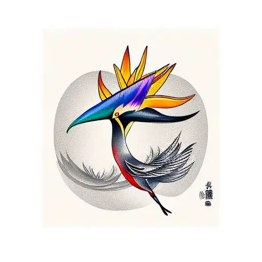 Bird of Paradise tattoo design idea