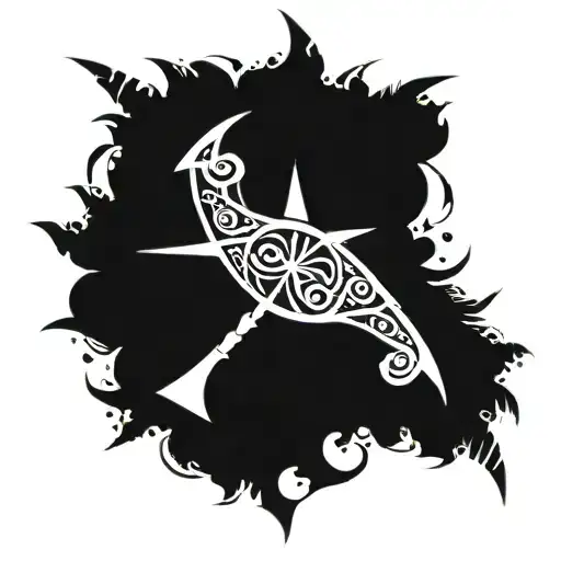 A tattoo design combining Templar symbols with Maori tribal patterns tattoo design idea