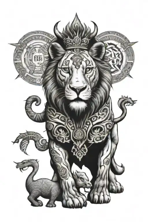 onni jinn lion rhino "maximiliano" "family" 100 dollar bill "first"  tattoo design idea
