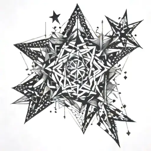 "The light remains." with stars tattoo design idea