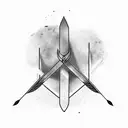 arrow, golf flag and pin tattoo design idea