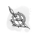 arrow, golf flag and pin tattoo design idea