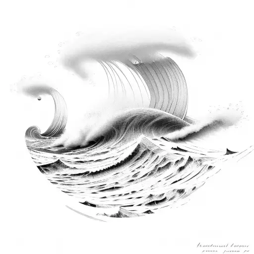 stormy wave tattoo design idea