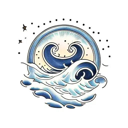 stormy wave tattoo design idea