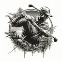 Combine elements of golf, Florida, and Special Forces soldiers in a realistic and detailed composition tattoo design idea