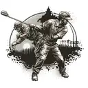 Combine elements of golf, Florida, and Special Forces soldiers in a realistic and detailed composition tattoo design idea