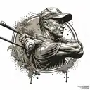 Combine elements of golf, Florida, and Special Forces soldiers in a realistic and detailed composition tattoo design idea