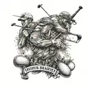 Combine elements of golf, Florida, and Special Forces soldiers in a realistic and detailed composition tattoo design idea