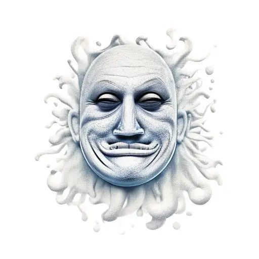 Happy and sad mask, small tattoo design idea