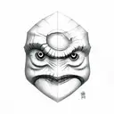 one Happy and one sad mask, both Look scarey tattoo design idea