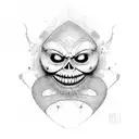 one Happy and one sad mask, both Look scarey tattoo design idea