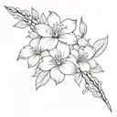 Python code in a flower simple bouquet fine line tattoo tattoo design idea