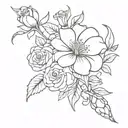Python code in a flower simple bouquet fine line tattoo tattoo design idea