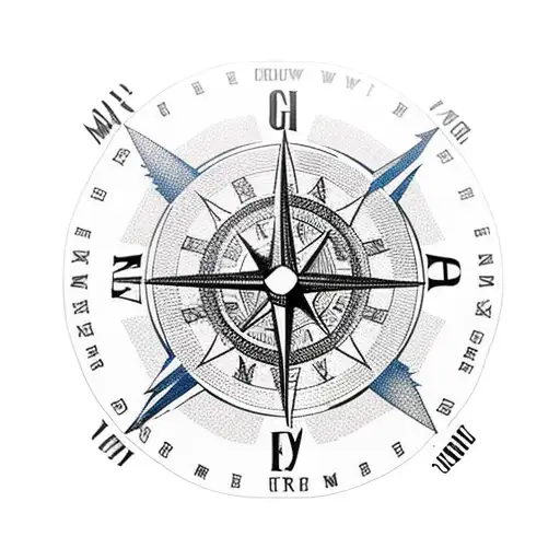 eagle compass mountains creek tattoo design idea