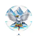 eagle compass mountains creek tattoo design idea