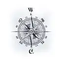 eagle compass mountains creek tattoo design idea