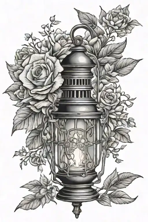 Florence nightingale lantern tattoo design idea