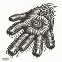 monkey paw print tattoo design idea