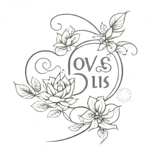 design for my 2 kids names tattoo design idea