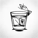 whisky glass tattoo design idea