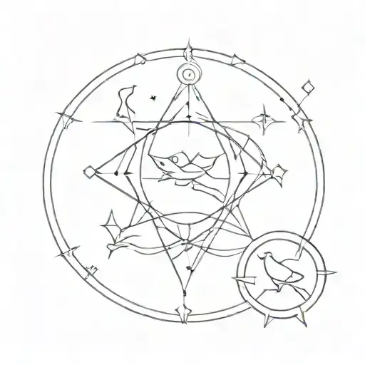 Pisces, Gemini and Capricorn family tattoo design idea