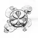 five leaf clover black clover tattoo design idea