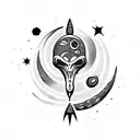 Alien Moon tattoo design idea