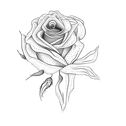 wilting rose sigilism tattoo design idea