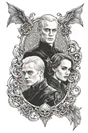 death eater draco malfoy and hermione tattoo design idea