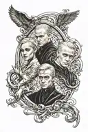 death eater draco malfoy and hermione tattoo design idea