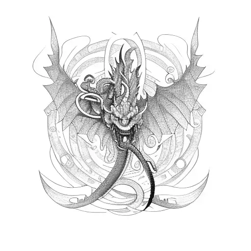 jazz dracon music tattoo design idea