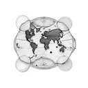 Map of the world with landmarks as dots tattoo design idea