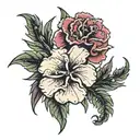 mountain range sweet william flower  tattoo design idea